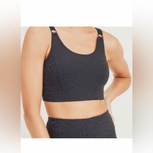 Black Leopard Print Sports Bra